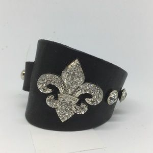 Black leather bracelet